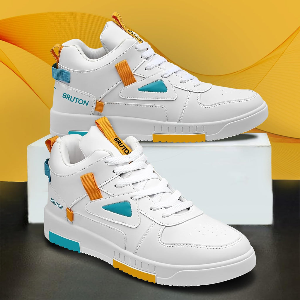 BRUTON Stylish Sneakers Casual Shoes for Men's & Boy's - White - Pickkart