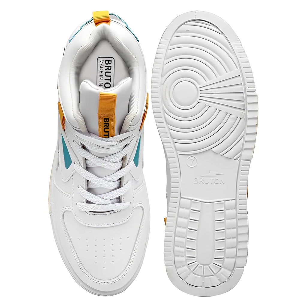 BRUTON Stylish Sneakers Casual Shoes for Men's & Boy's - White - Pickkart