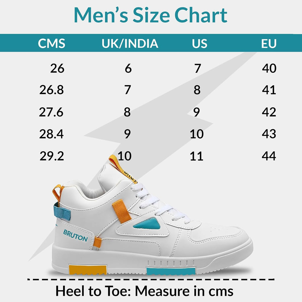 BRUTON Stylish Sneakers Casual Shoes for Men's & Boy's - White - Pickkart