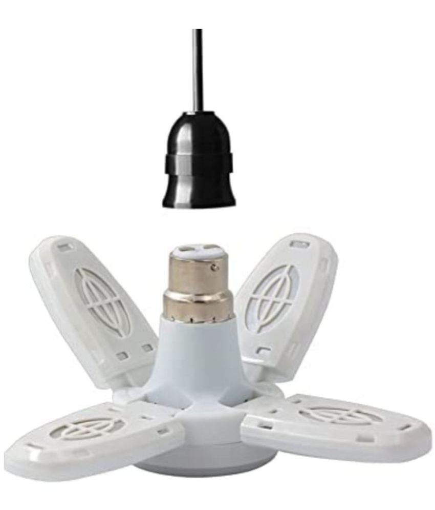 Charkee 25W Cool Day Mini fan Blade 4 Leaf Foldable LED Bulb with Angle Adjustable Ceiling Lights Home - Pickkart