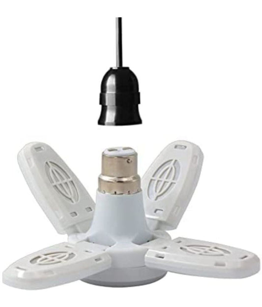 Charkee 25W Cool Day Mini fan Blade 4 Leaf Foldable LED Bulb with Angle Adjustable Ceiling Lights Home - Pickkart