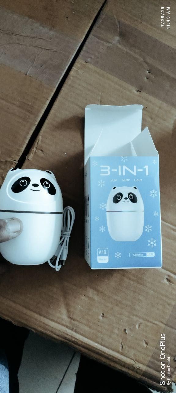 Cool mist panda humidifier with 7 color night light mist spray - Pickkart