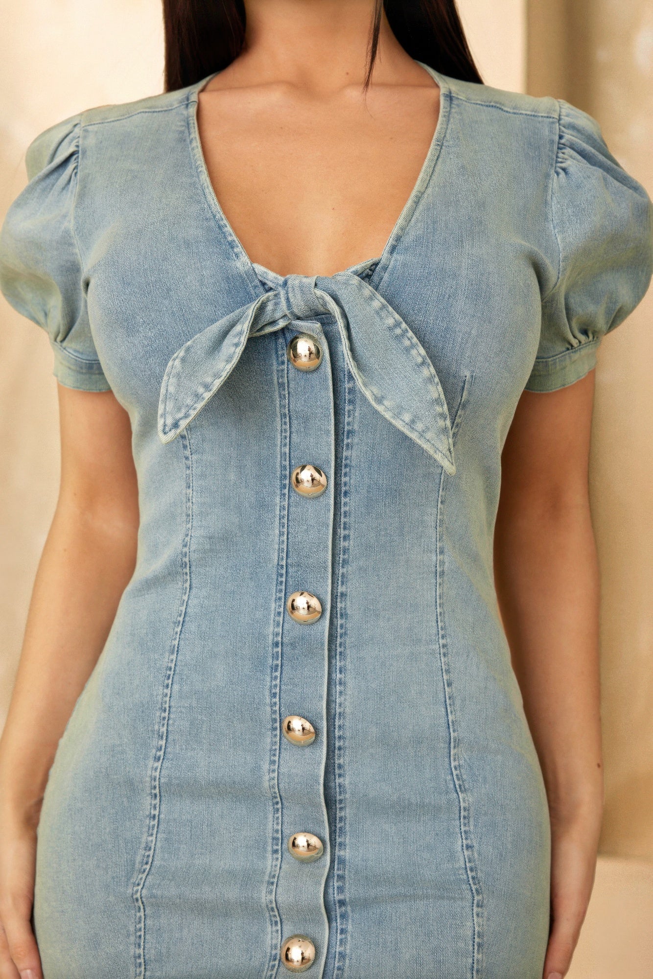 Cute Button Up Short Dress - Pickkart