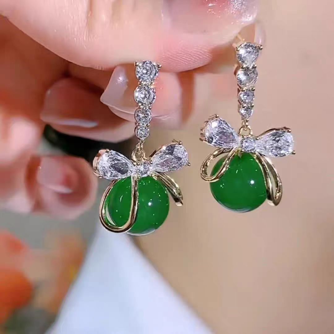 Cute Fashion Bead Bow Earrings For Women - Pickkart