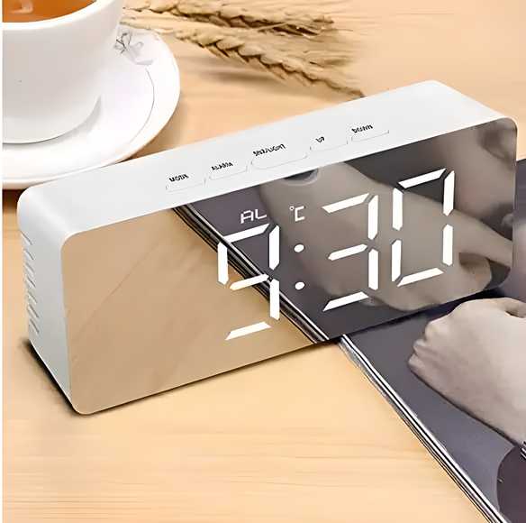 Digital Smart Back Light Table Mirror Alarm Clock - Pickkart