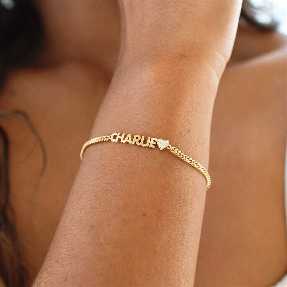 DIY Personalized Stainless Steel Name Bracelet Custom English Bracelet - Pickkart