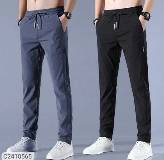 DM Buy1 Get 1 FreeðŸ’¥ðŸ¤©PREMIUM MEN'S HIGH STRETCH SKINNY LYCRA PANTS(Black & Gray) - Pickkart