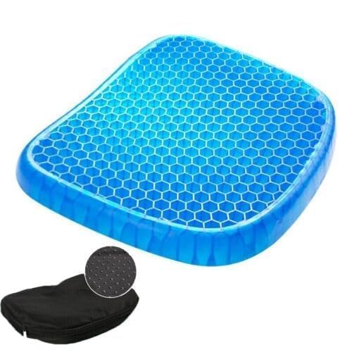 Egg Gel Seat Cushion Ergonomic Breathable Design Pressure Relief Sitter Tailbone Pain Sciatica Pain Back Pain Silicon Seater Cushion Chair Pad with Non - Slip Cover for Home (Pack of 1) - Pickkart