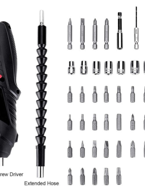 Electric Screwdriver Set, 47 in 1 Rechargeable and Rotatable Cordless Electric Cordless Screwdriver Drill - Pickkart