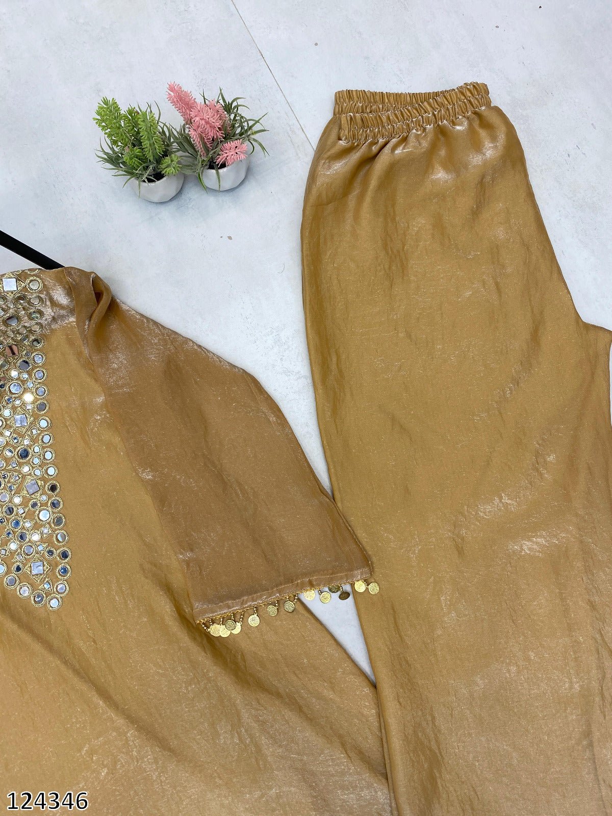 Exclusive Plazo pair with mirror work - Pickkart