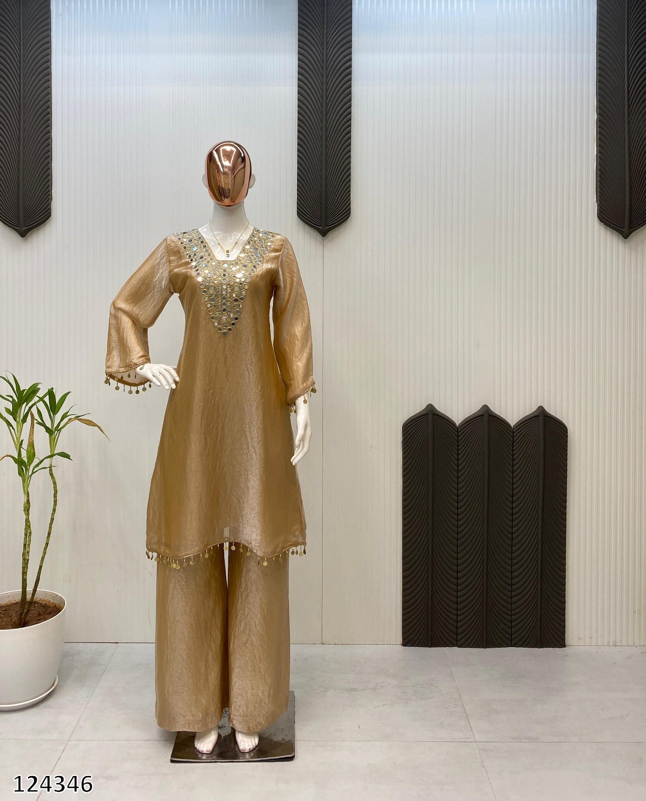 Exclusive Plazo pair with mirror work - Pickkart