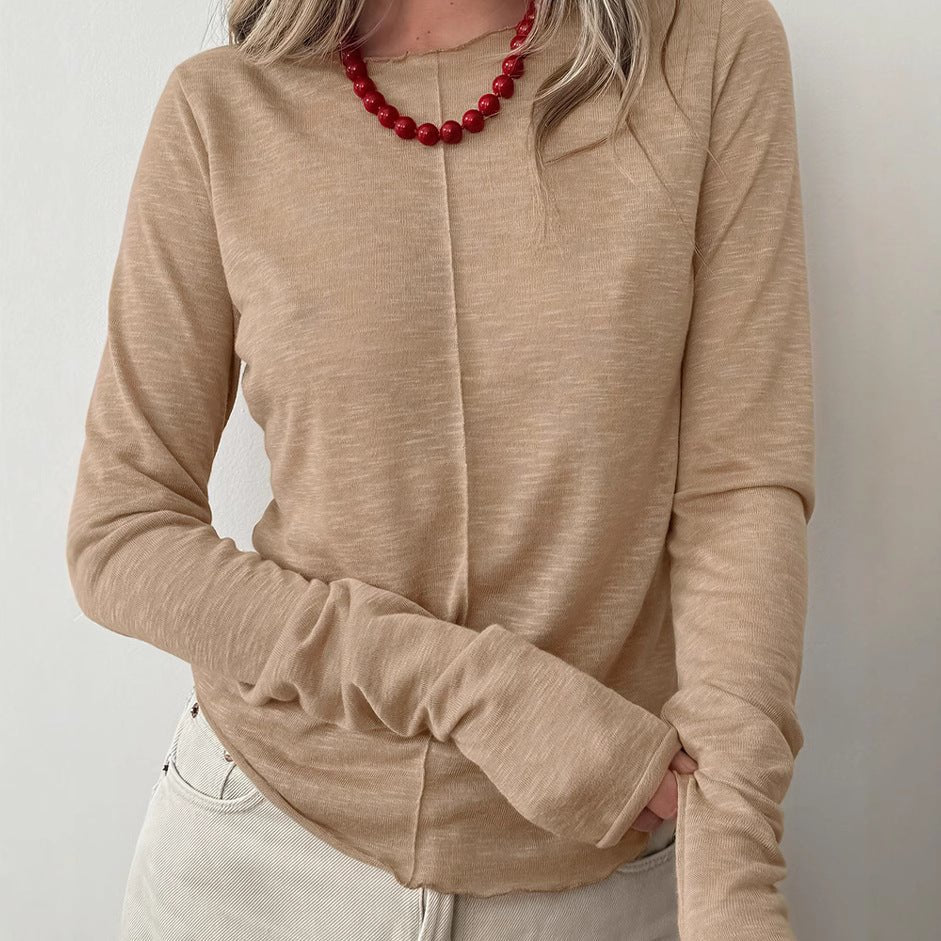 Fashion Round Neck Pullover Long Sleeve T-shirt - Pickkart