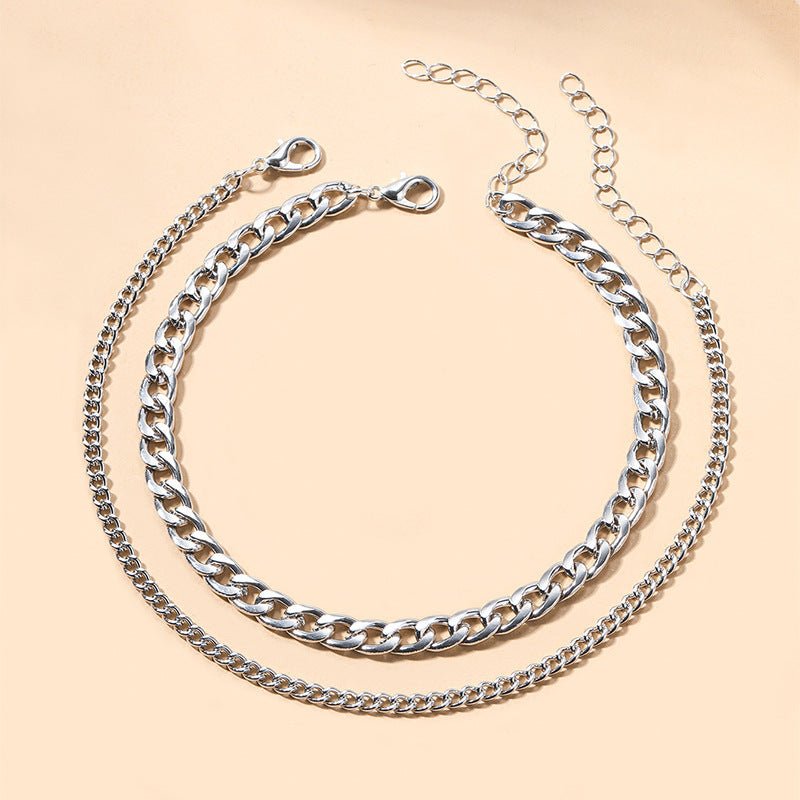 Fashion Simple Chain Double - circle Anklet Women - Pickkart