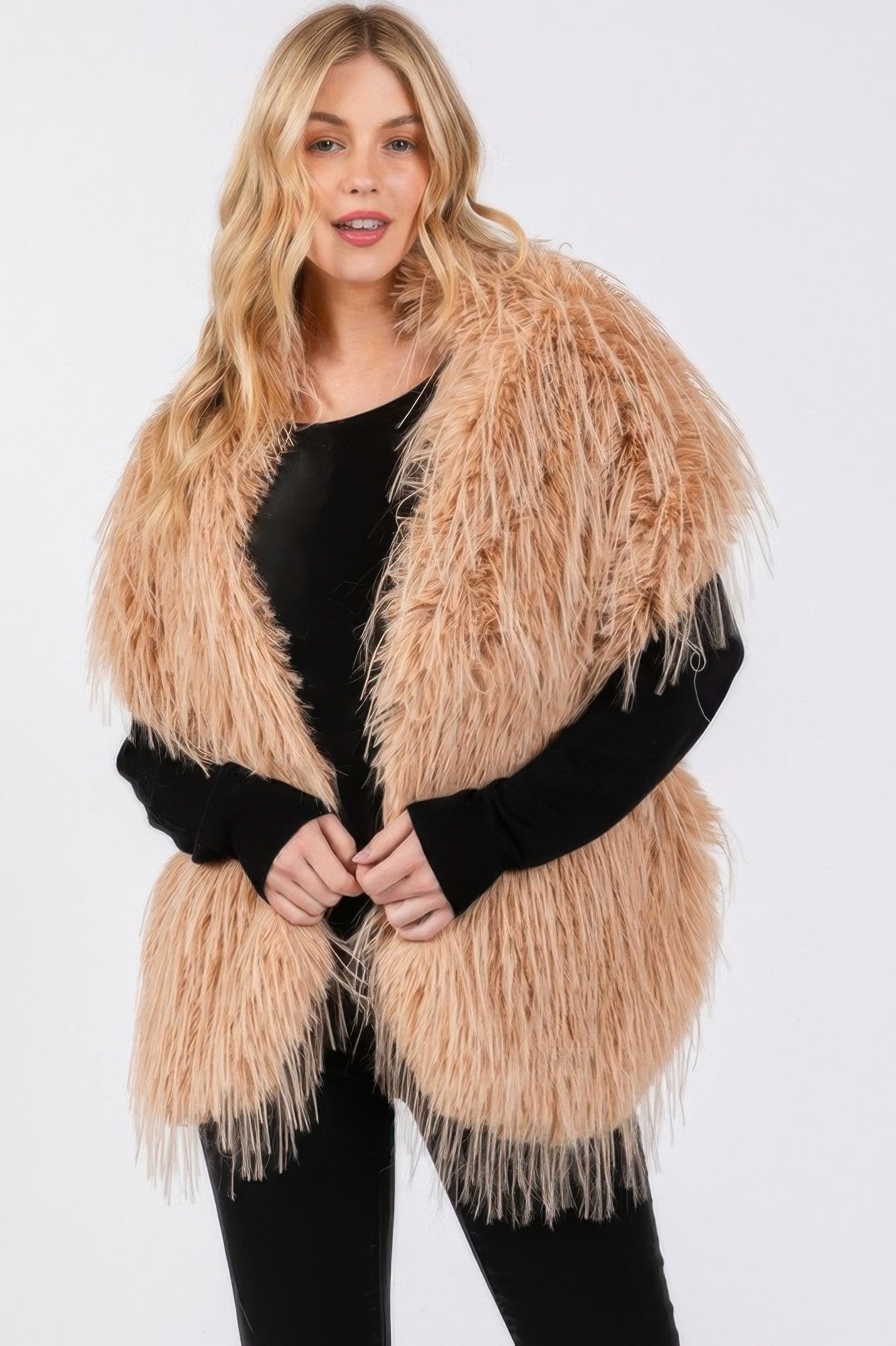 Faux Fur Pull Through Shawl - Pickkart