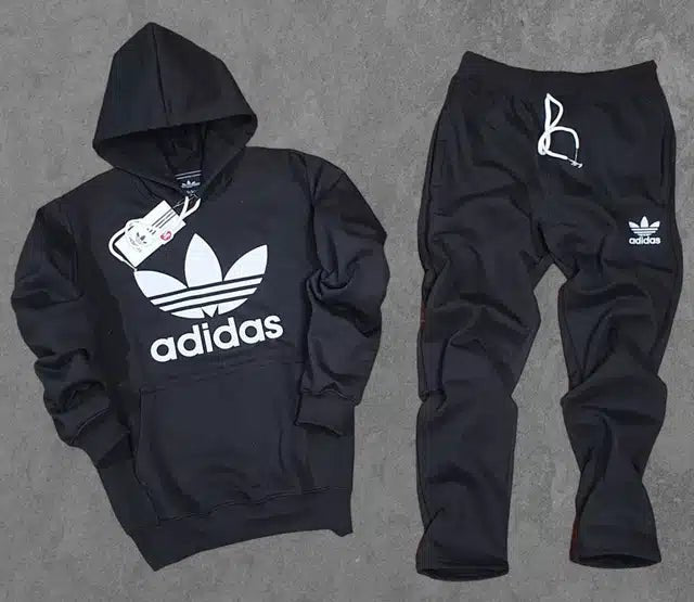 Fleece Hooded Tracksuits for Men (Black, M) - Pickkart