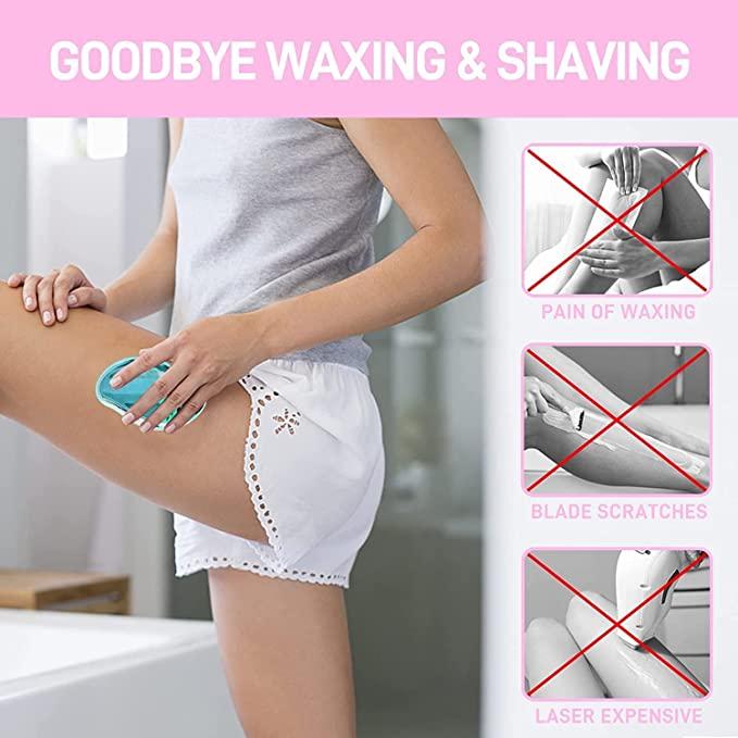 FLETIX Crystal Hair Eraser Stone, Painless Magic Crystal Hair Remover for Women Men, Hair Removal Eraser Exfoliator Tool for Arms Legs Back Bikini Body Any Part (Multicolor) - Pickkart