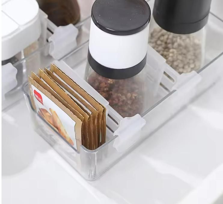 Fridge Organiser Space Dividing Bottle Food Packets Organizer for Refrigerator (SET of 4) - Pickkart