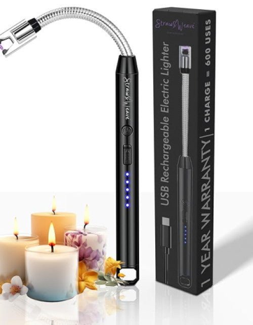 Gas Lighter for Kitchen Use Rechargeable Electric Lighter Diwali Lighter Stove and Candle Lighter with USB Charging (Pack of 1) - Pickkart