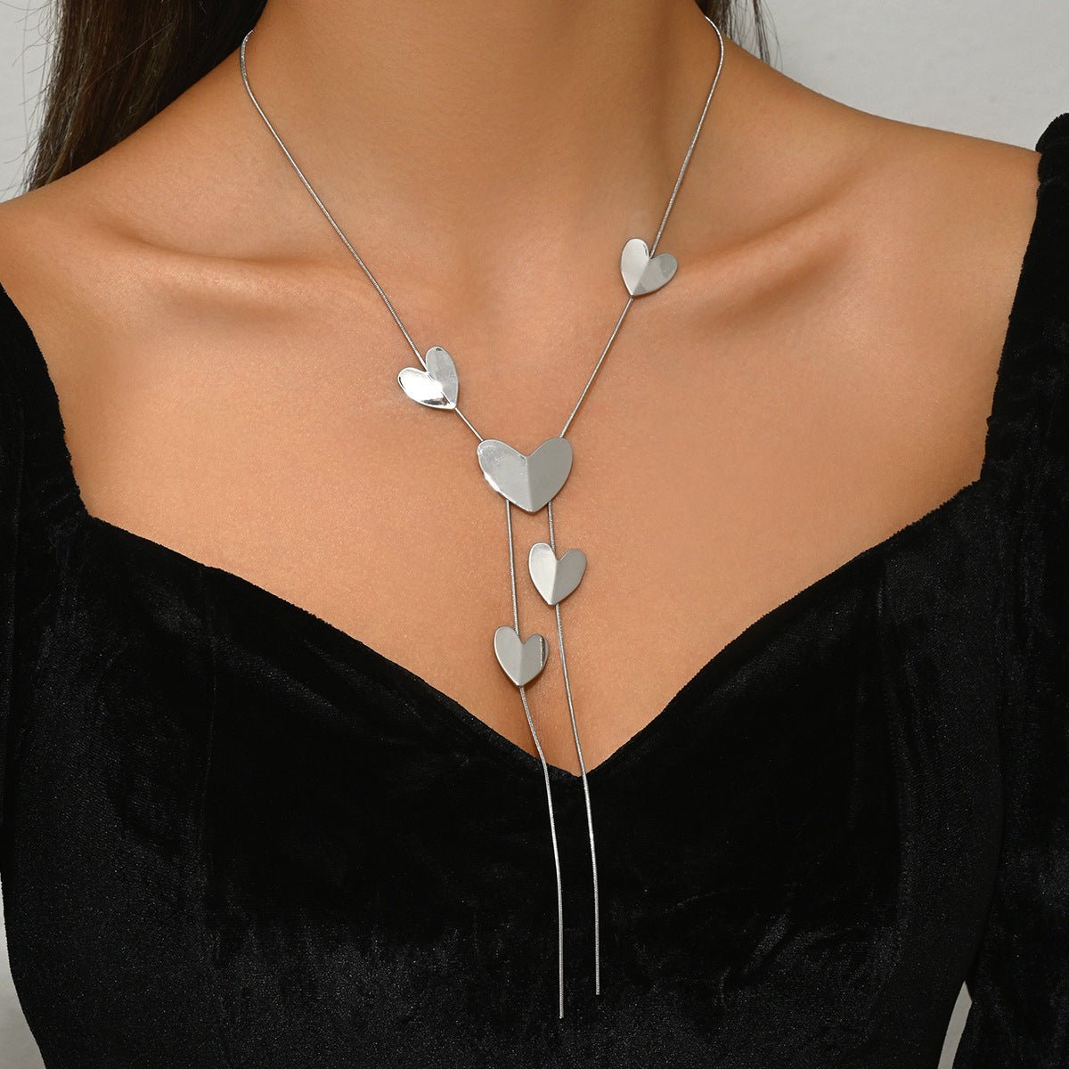 Geometric Heart Shape Multi - layer Design Pendant Clavicle Chain All - match - Pickkart