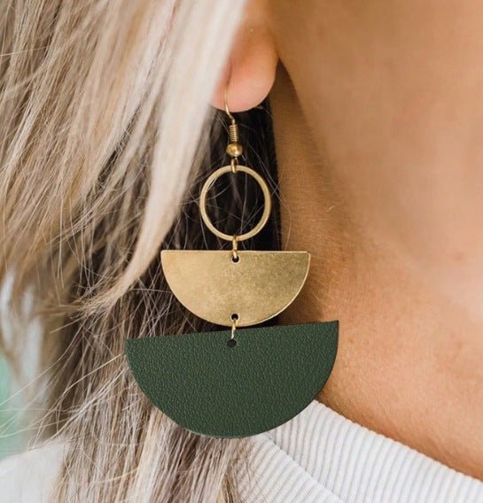 Geometric Triangle Leather Earrings Modern And Unique - Pickkart