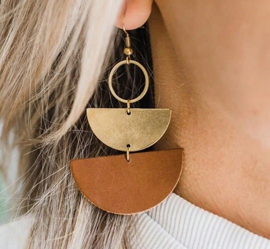 Geometric Triangle Leather Earrings Modern And Unique - Pickkart