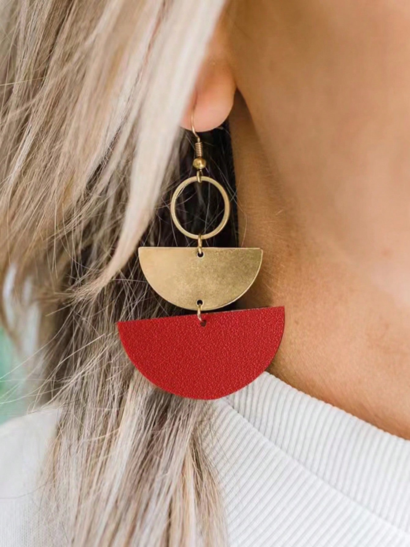 Geometric Triangle Leather Earrings Modern And Unique - Pickkart