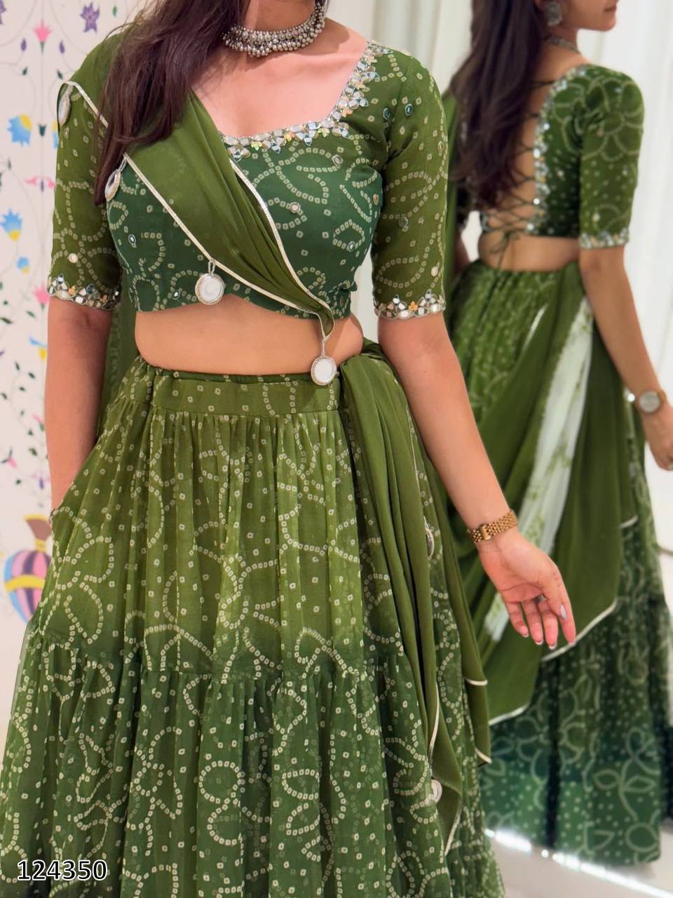 GEORGETTE DESIGN LEHNGA AND BLOUSE - Pickkart