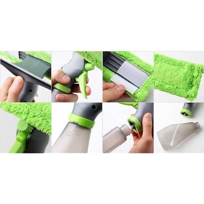 Glass Cleaner 3 in 1 Spray Type Cleaning Brush Glass Wiper Window Clean Shave Car Window Cleaner Brush - Pickkart