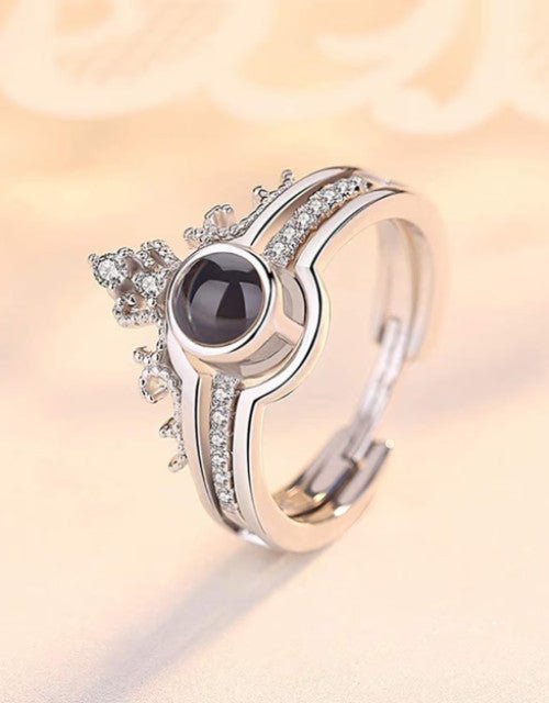 Glossy Finish Alloy Cubic Zirconia Sterling Silver Plated Ring - Pickkart