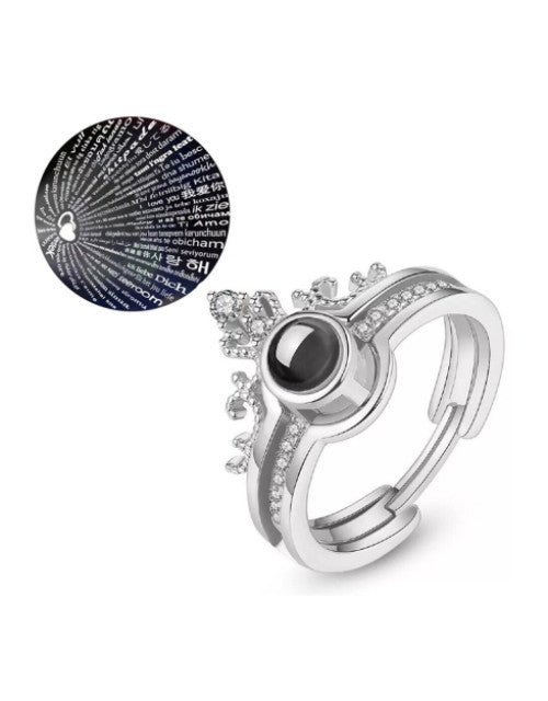 Glossy Finish Alloy Cubic Zirconia Sterling Silver Plated Ring - Pickkart