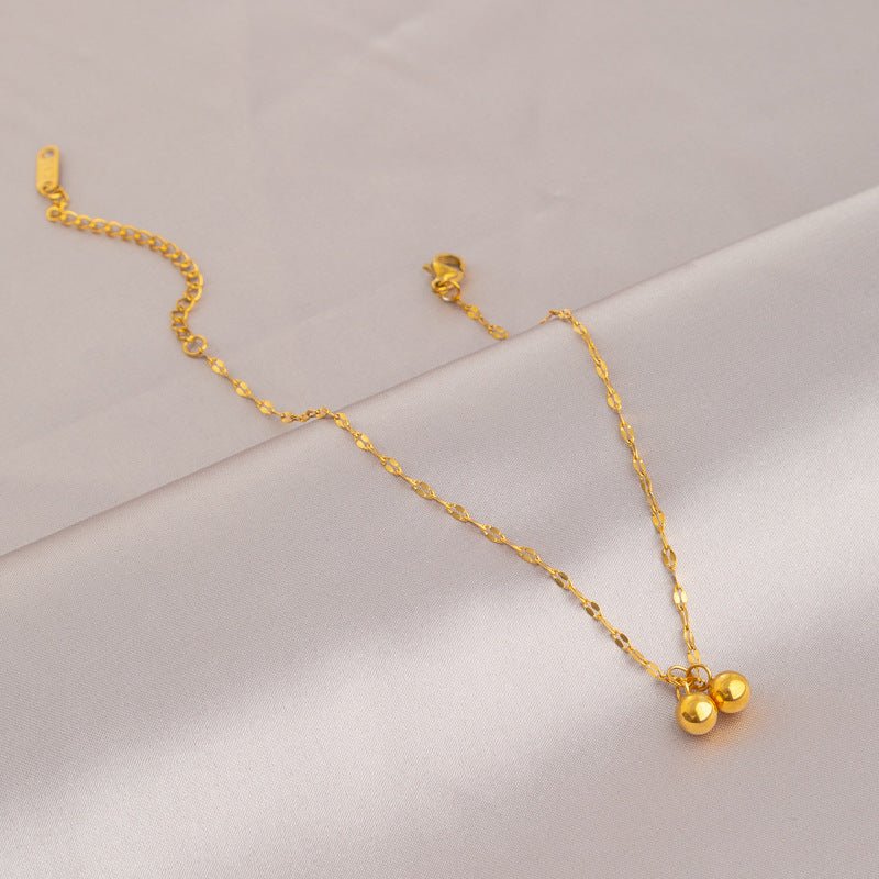 Gold & Small Ball Lip Chain Titanium Steel Anklet Women - Pickkart