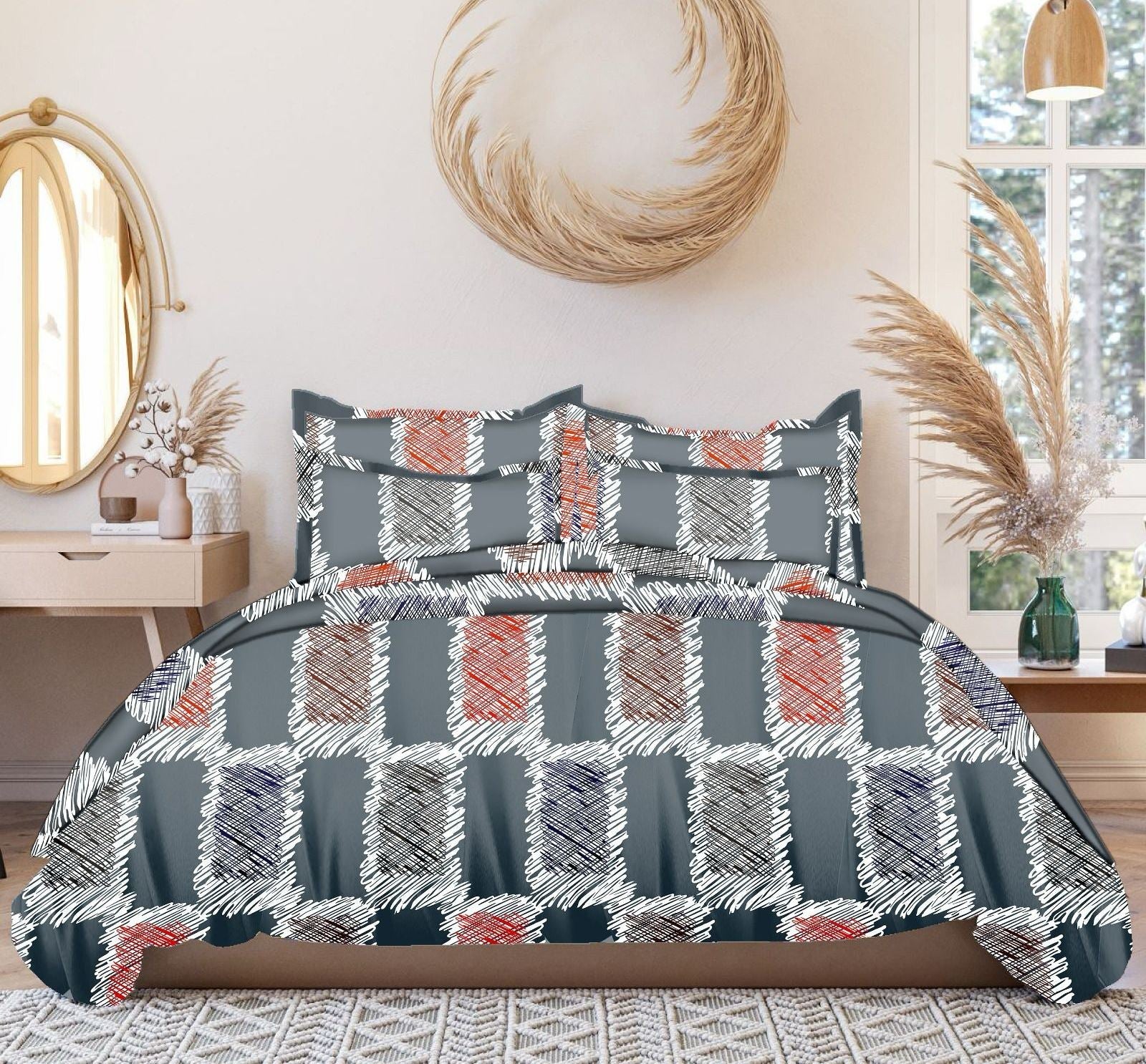 innovative edge Summer Bedsheets for Double Bed, Elastic Fitted Bedsheet, Summer Bedsheets Queen Size 78x72, 210TC, Grey Bedsheet - Pickkart