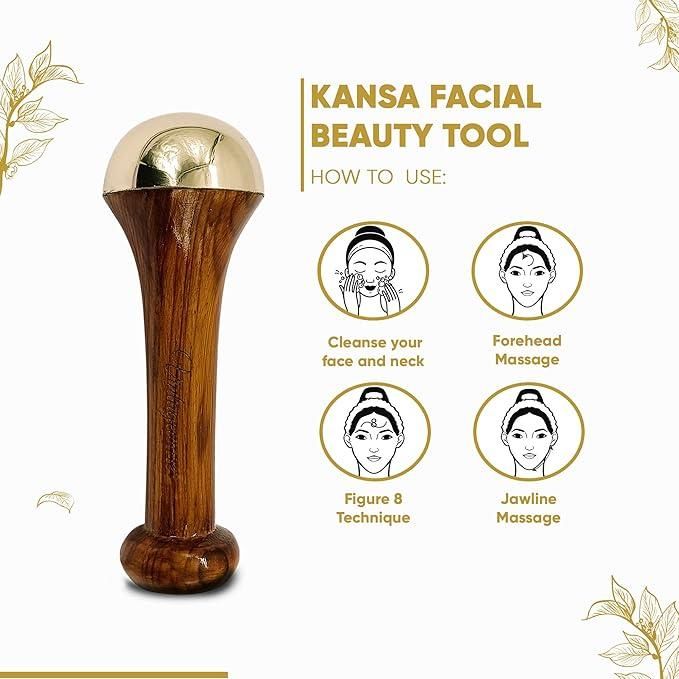 Kansa Face Massager Wood Handle - Pickkart