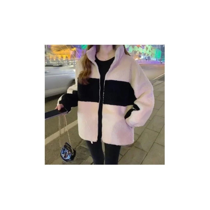 Lamb Down Women's Autumn And Winter All - matching Loose Short Casual Top - Pickkart