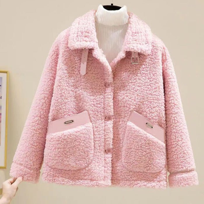 Lamb Wool Fur Integrated Wind - proof And Cold Protection Coat - Pickkart