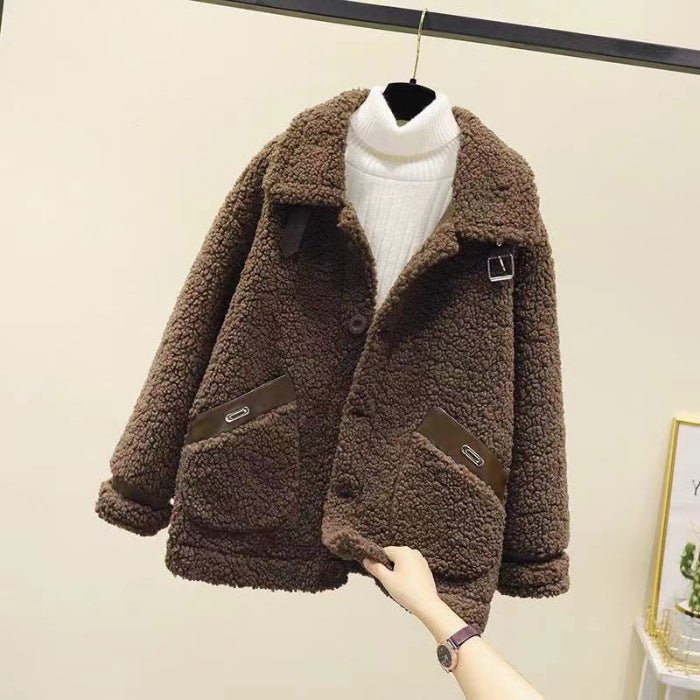 Lamb Wool Fur Integrated Wind - proof And Cold Protection Coat - Pickkart