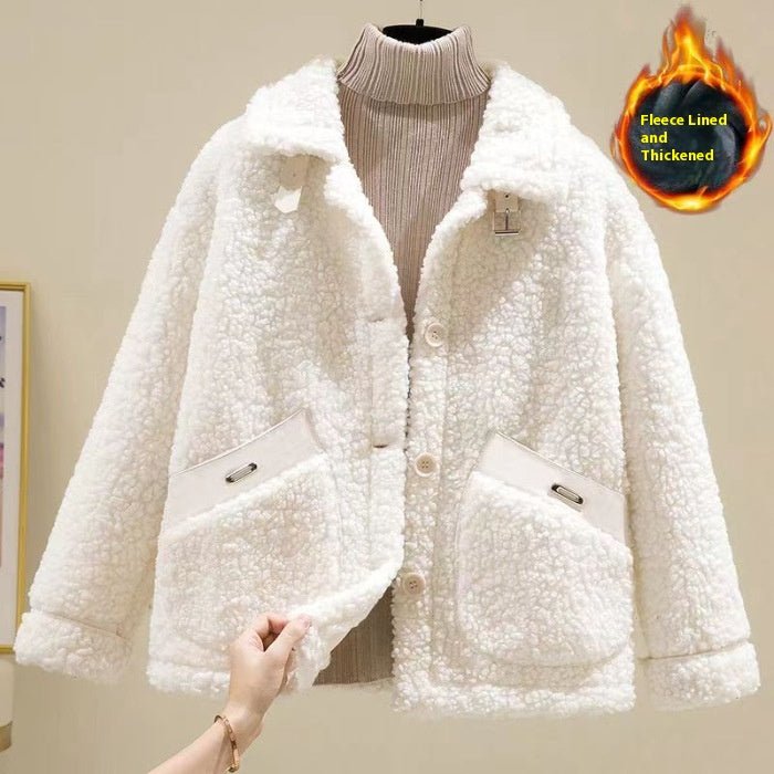 Lamb Wool Fur Integrated Wind - proof And Cold Protection Coat - Pickkart