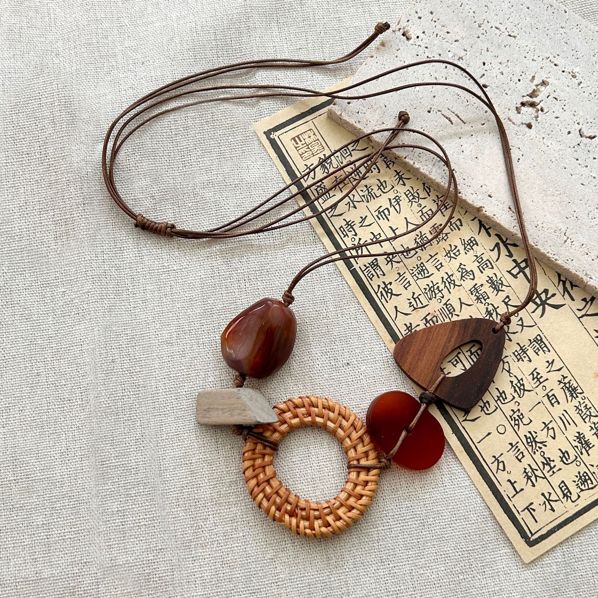 Long Shaped Original Hand - woven Pendant Necklace - Pickkart