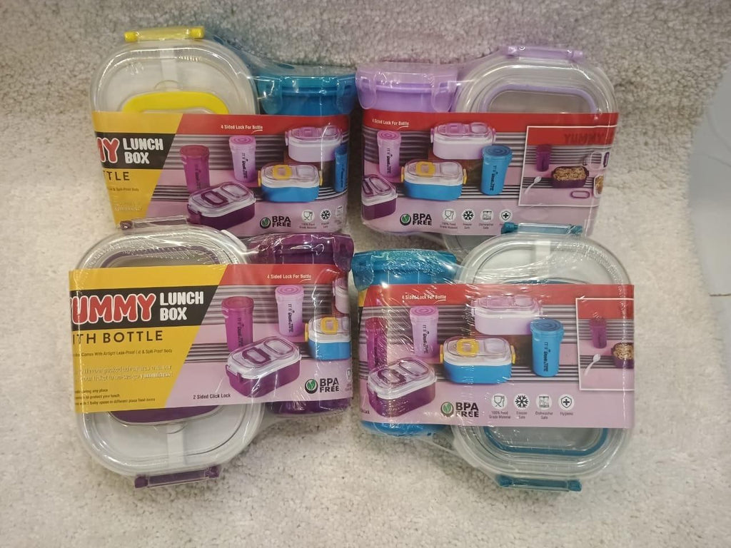 Lunchbox with Bottle Leak Proof & BPA Perfect Lunchbox (Pack of 2) - Pickkart