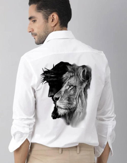 Men Regular Fit Men As A Lion Printed Casual Shirt - Pickkart