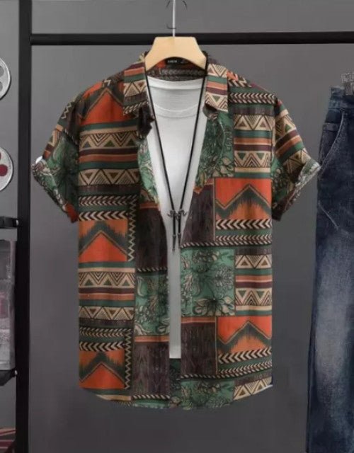 Men Regular Fit Printed Cut Away Collar Casual Shirt - Pickkart