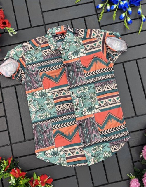 Men Regular Fit Printed Cut Away Collar Casual Shirt - Pickkart