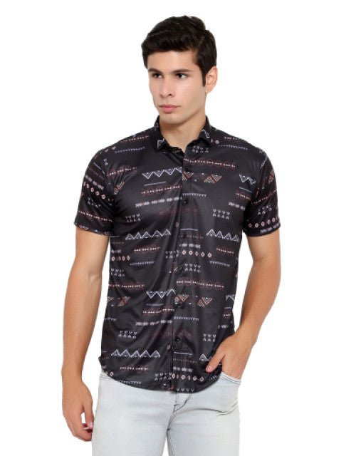 Men Regular Fit Self Design Casual Shirt - Pickkart