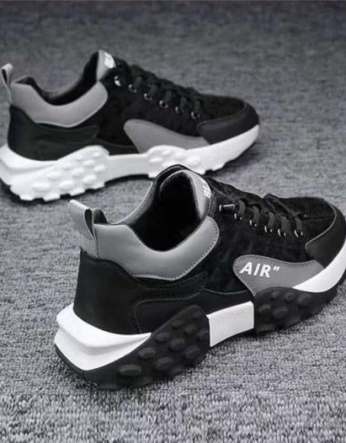 Men's Light Weight Mid Top Platform Fashion Synthetic Leather Sneakers - Pickkart