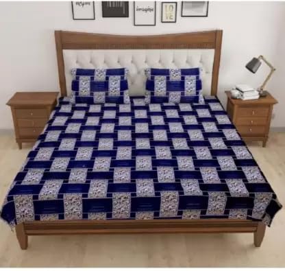 Microfibre Double 3D Luxury Bedsheet with Pillow Covers - Pickkart