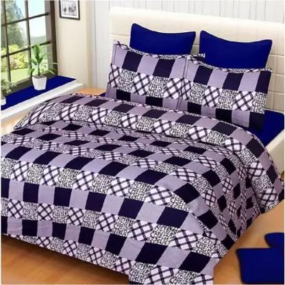 Microfibre Double 3D Luxury Bedsheet with Pillow Covers - Pickkart