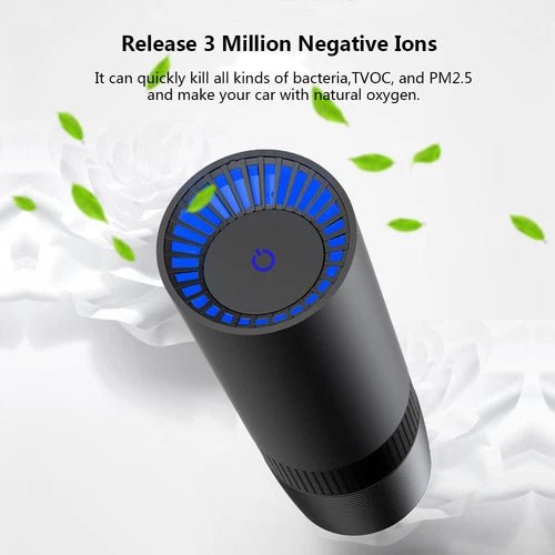 Mini Car Air Purifier True HEPA Air Purifier Ionizer Portable Air Cleaner Black - Pickkart
