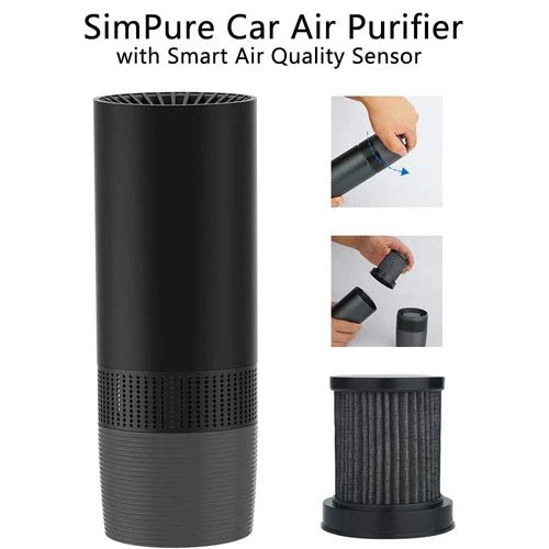 Mini Car Air Purifier True HEPA Air Purifier Ionizer Portable Air Cleaner Black - Pickkart