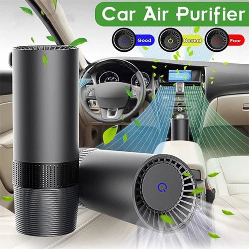 Mini Car Air Purifier True HEPA Air Purifier Ionizer Portable Air Cleaner Black - Pickkart