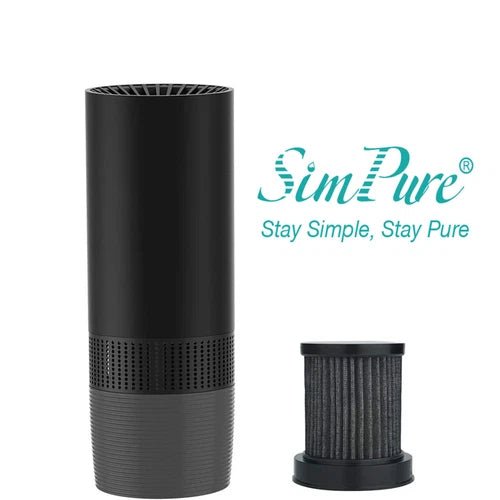 Mini Car Air Purifier True HEPA Air Purifier Ionizer Portable Air Cleaner Black - Pickkart